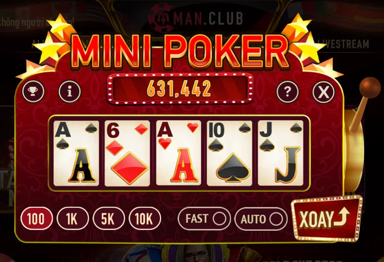 Minigame Mini Poker Tại ManClub Sân Chơi Đấu Trí Đỉnh Cao Cho Cao Thủ