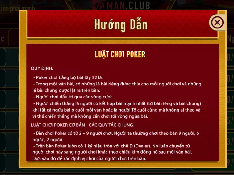 Khám Phá Trò Chơi Poker Tại ManClub Đỉnh Cao Cho Mọi Game Thủ Chuyên Nghiệp