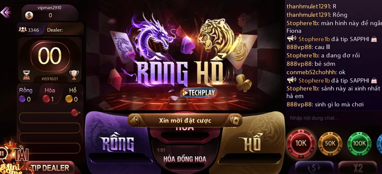 Rồng Hổ Livestream Tại ManClub Sảnh Đấu Trí Đỉnh Cao Cho Các Tay Chơi Chuyên Nghiệp